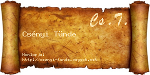 Csényi Tünde névjegykártya